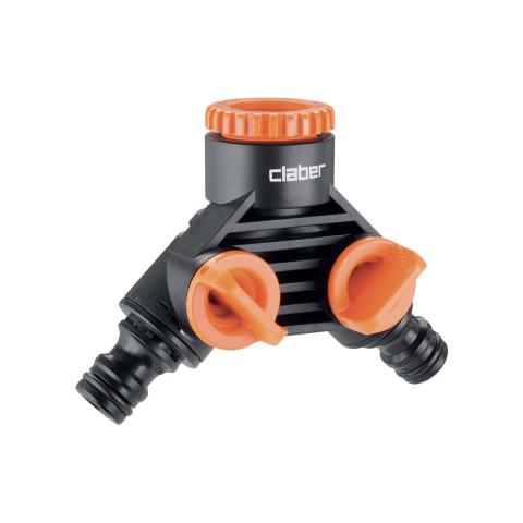Разклонител с 2 изхода за кран 3/4"- 1/2" - Пластмаса