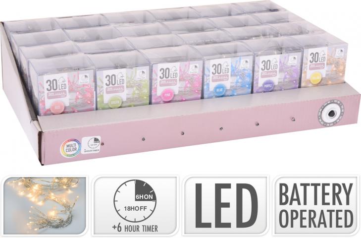 Светлинна верига 30 LED различни цветове - Светеща верига
