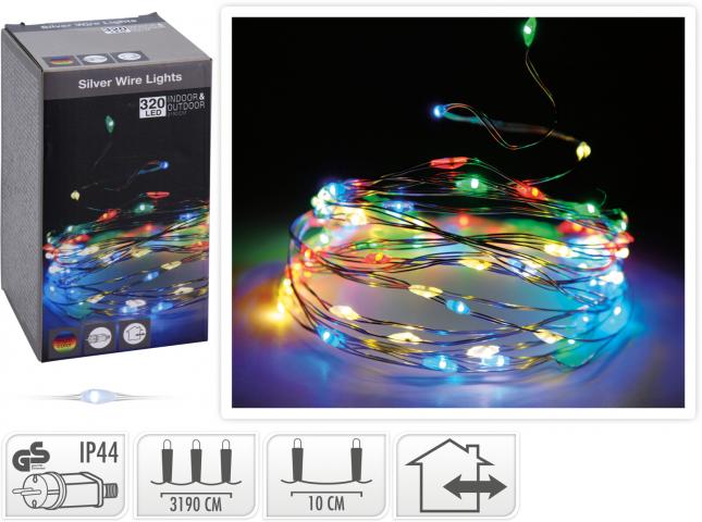 Светещ гирлянд 320 LED многоцветна светлина - Светеща верига