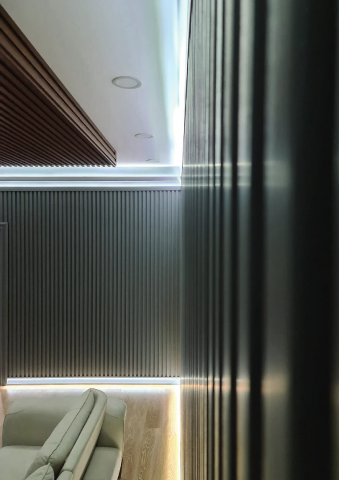 Линеен панел Slat Wall Graphite 2600x120x12 мм, снимка 2 - PVC панели