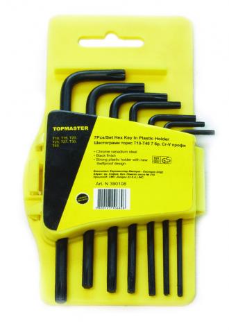 Комплект шестограми Torx сгъваеми Topmaster 7 бр. - Шестограми
