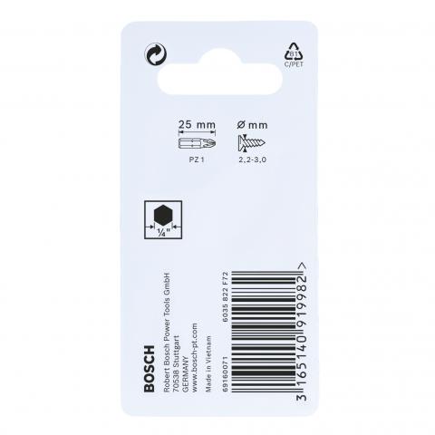 Комплект битове Impact Control PZ1 25 мм Bosch 2 бр., снимка 4 - Битове