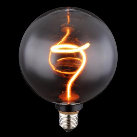 LED филамент G125 Е27 4W 140 lm 1700K, опушено, снимка 3 - Лед крушки е27