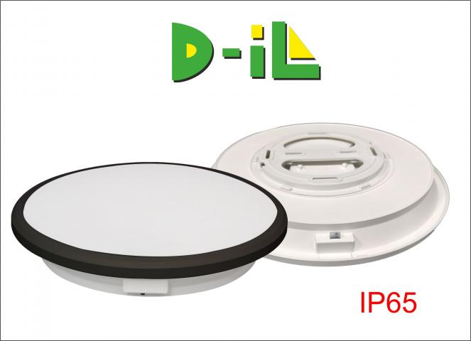 LED плафон 22W 1760 lm, IP65, 3000-6500 с ключ, черен - Осветителни тела