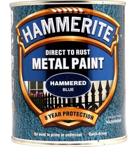 Боя за метал Hammerite 0.75 л син хамър ефект - Бои за метал