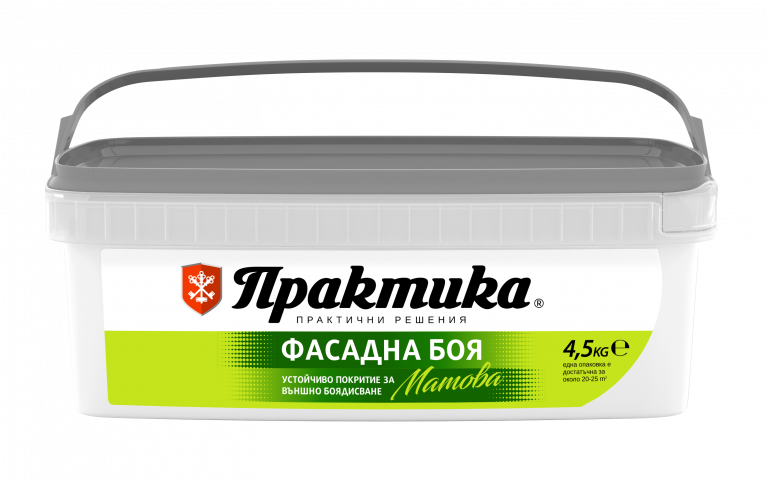 Фасадна боя Практика 4.5 кг бяла - Фасадни бои