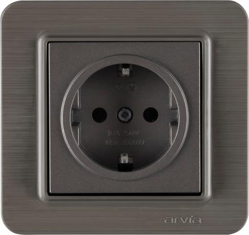 Lavin антрацит контакт шуко 2Р+Е 16А 250V - Ключове и контакти