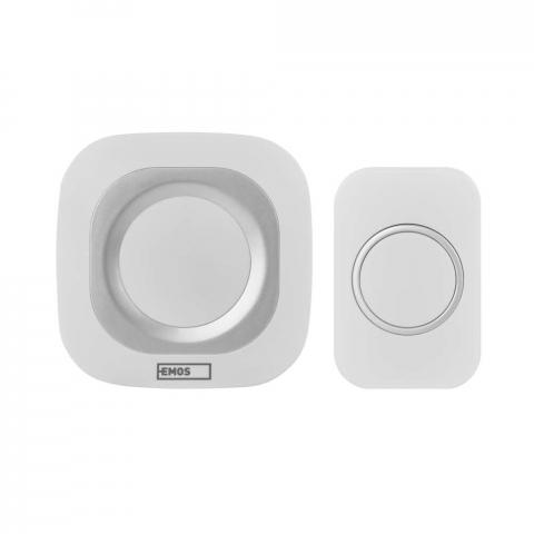 Безжичен звънец, 110dB, IP44, обхват до 150 м, бял, Emos - Безжични радио звънци