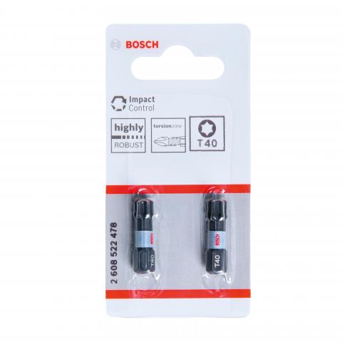 Комплект битове Impact Control T40 25 мм Bosch 2 бр. - Битове