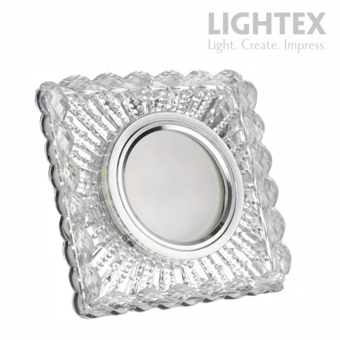 Луна Lightex стационарна квадратна акрил с Led лента 3W 4000K MR16 max.7W - Луни