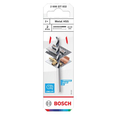 Свредло Bosch Metal HSS 2х24х49 мм 2 бр., снимка 2 - Свредла за метал