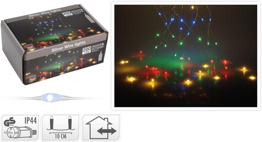 Светещ гирлянд 200 LED многоцветна светлина - Светеща верига