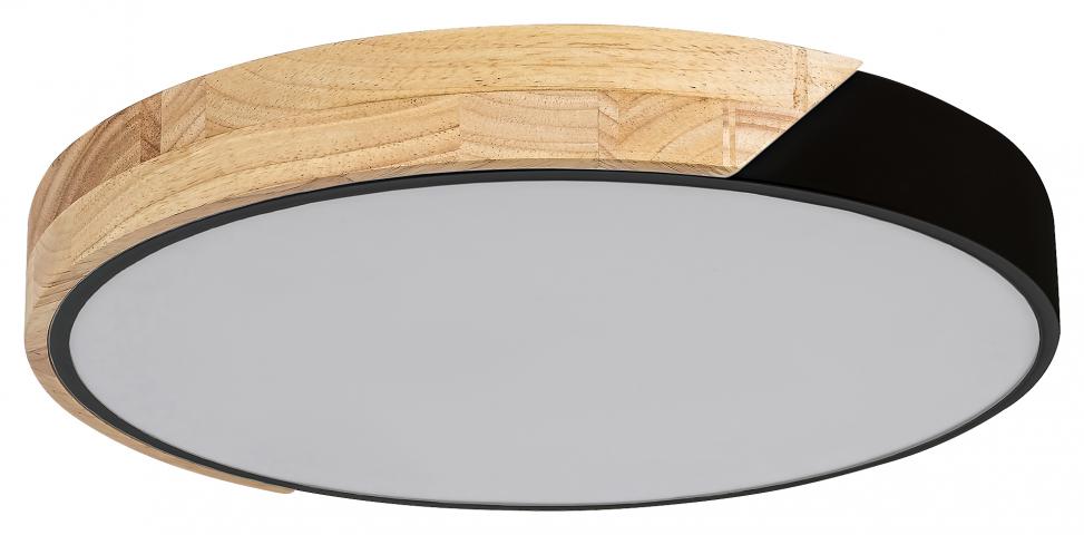 LED плафон Maple 24W 1890 lm 4000K, черен/дърво - Плафони