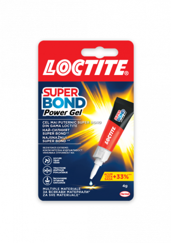 Секундно лепило гел Loctite Super Bond Power gel 4 г - Секундни лепила