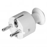 Щепсел 2P+Z 16A 230V прав Uni-Schuko Бял