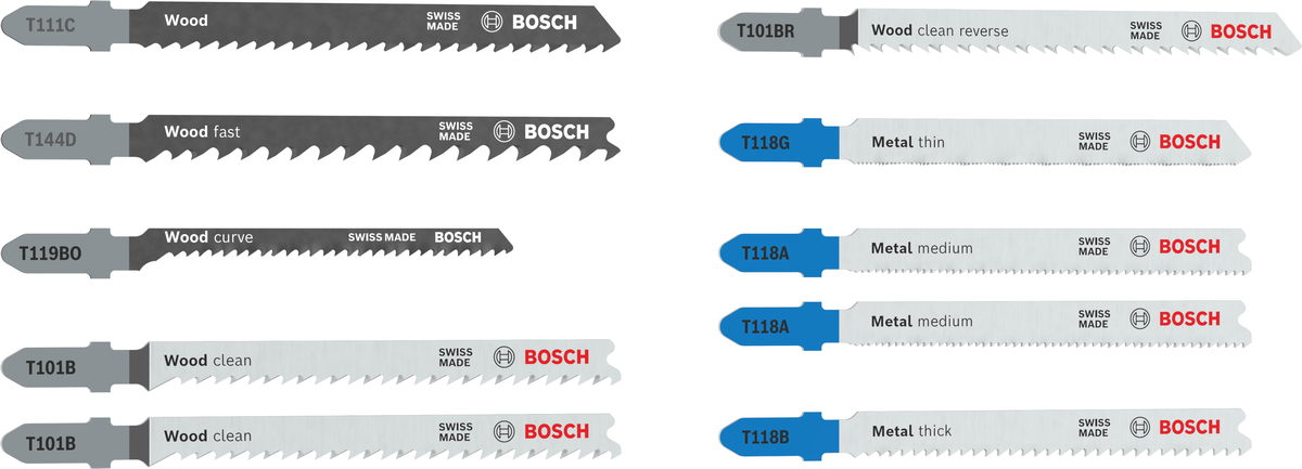 Ножчета Bosch за прободен трион за дърво и метал 10 бр., снимка 2 - Ножчета за прободен трион