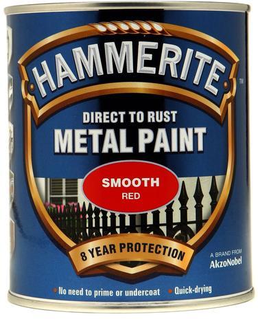 Боя за метал Hammerite 0.75 л червен гланц - Бои за метал