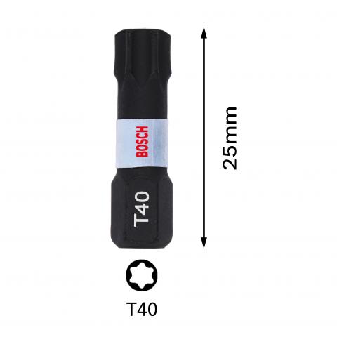 Комплект битове Impact Control T40 25 мм Bosch 2 бр., снимка 3 - Битове