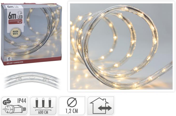 Светещ LED маркуч топла светлина 6 м - Коледно осветление