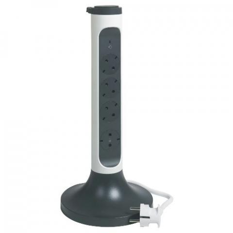 Разклонител Workstation Corner шуко 2 м бял / сив, снимка 3 - Разклонители без защита