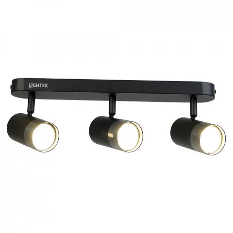Спот тройка Lightex Oskar GU10 черно+хром 380x55x25 мм - Спотове