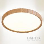 LED плафон Lightex Gordon max.54W 3240 lm 220V димируем с дитанционно ф385 мм светло дърво