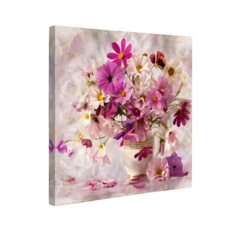 Картина Magenta flowers 50x50 см, снимка 2 - Картини и рамки