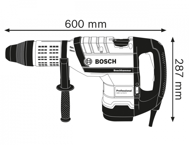 Перфоратор Bosch Blue GBH 12-52 D, снимка 3 - Кабелни перфоратори