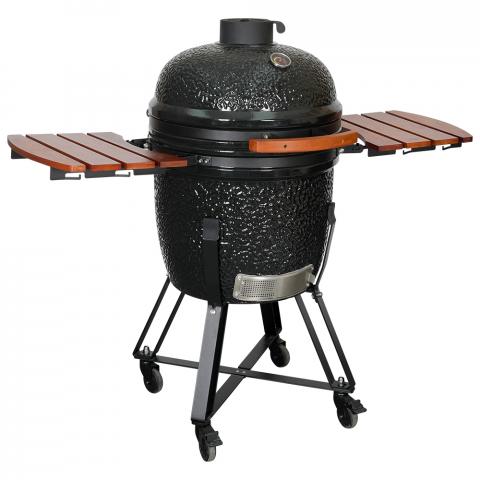 Барбекю Kamado 130x73x122 см черно, снимка 4 - Керамични грилове Кamado