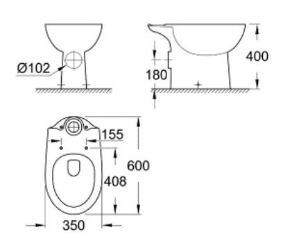 Тоалетна чиния GROHE BAU CERAMIC, снимка 2 - Тоалетни чинии