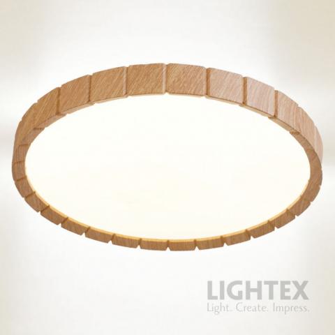 LED плафон Lightex Gordon max.54W 3240 lm 220V димируем с дитанционно ф385 мм светло дърво - Плафони