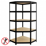 Стелаж ъглов 180х90х90x40x40 см 5x175 кг черен