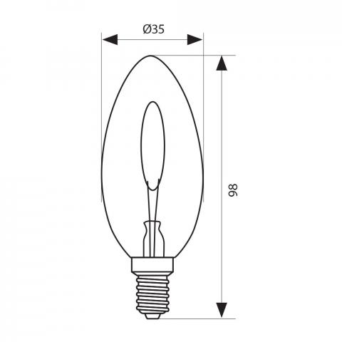 LED филамент крушка Vivalux Glow STG57 E27, 0.6W, снимка 2 - Лед крушки е14