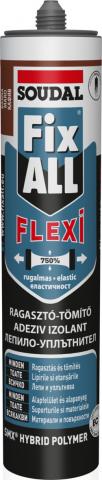 Лепило-уплътнител Fix All Flexi Soudal 280 мл кафяв - Монтажни лепила