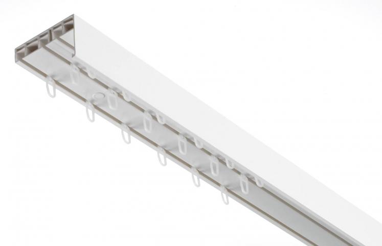 Троен PVC корниз с бленда 300 см бял, снимка 2 - Пластмасови корнизи