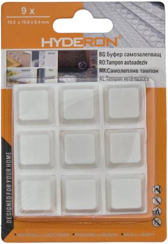Буфер Hyderon 19.8х19.8х6.4, 9 бр. бял - Стопери