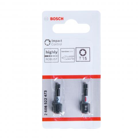 Комплект битове Impact Control T15 25 мм Bosch 2 бр. - Битове