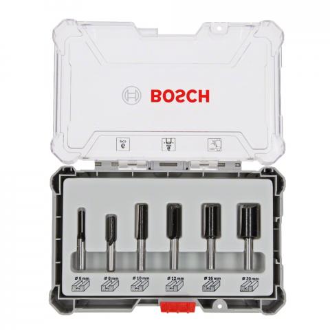 Комплект прави фрезери 6 мм Bosch 6 бр., снимка 2 - Фрезери, зенкери