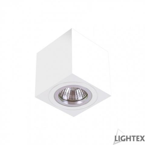Луна за външен монтаж Lightex 1хGU10 max.7W LED квадрат бяла 80х80 мм - Луни
