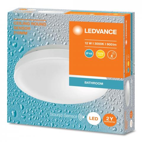 LED плафон със сензор 12W 3000K, снимка 4 - Лампи за баня