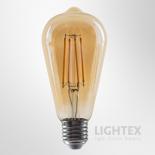 LED лампа Lightex Filament 8W 220V E27 ST64 Gold 2700K 1055 lm