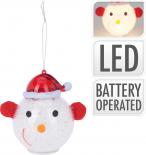 Коледна топка LED Снежко 7 см