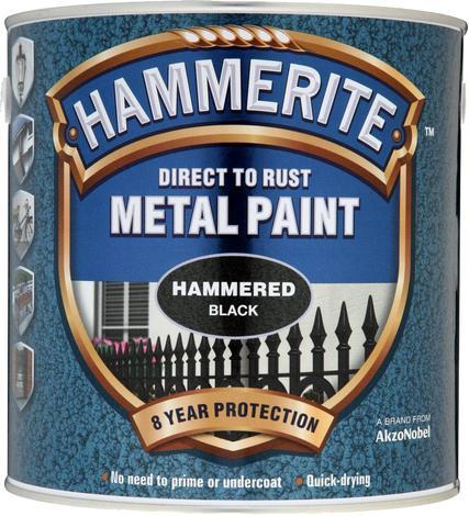 Боя за метал Hammerite 2.5 л черен хамър ефект - Бои за метал