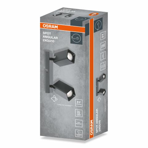 Спот двойка Osram Angular GU10 черен, снимка 2 - Спотове