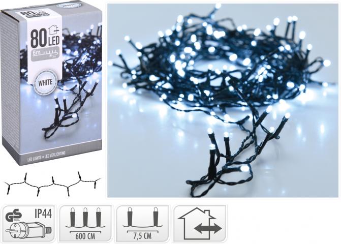 Светлинна верига 80 LED бяла светлина - Светеща верига