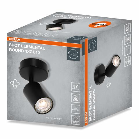Спот единица Osram Elemental GU10 черен, снимка 3 - Спотове