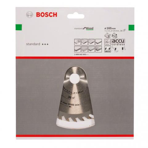 Диск за циркуляр Bosch Optiline Wood 165x20/16x1.7 мм 36, снимка 2 - Циркулярни дискове