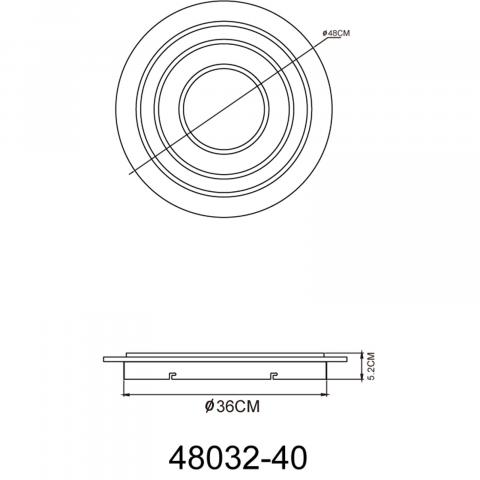 LED плафон Jayden ф480 мм 40W 4000 lm 3000K, снимка 2 - Плафони