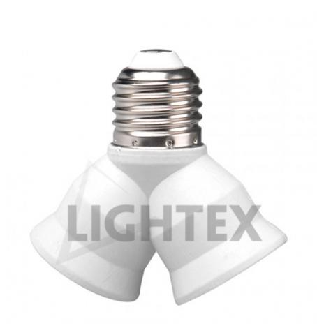 Преходник от Е27 към 2xE27 Lightex - Фасунги