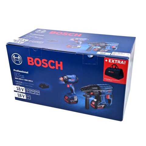 Акумулаторен комплект BOSCH BLUE GBH180 + GDX180, снимка 9 - Електроинструменти